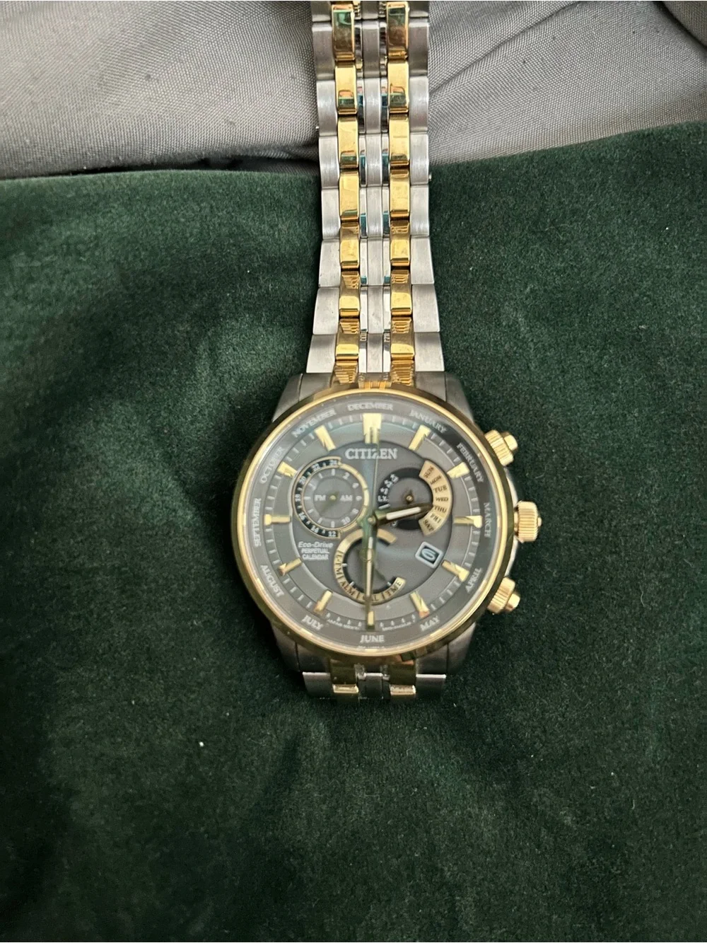 Citizen Two-Tone Gold and Gray Perpetual Calendar Watch